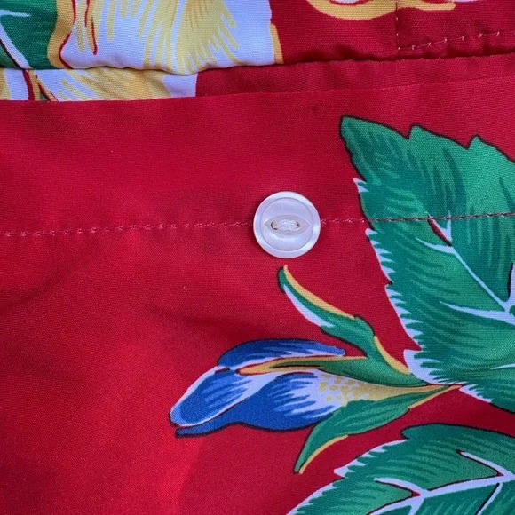 Ralph Lauren Red Floral Drawstring Swim Trunks - Picture 4 of 7